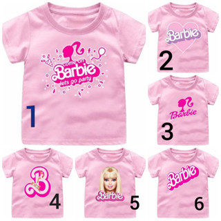 ใหม่ล่าสุด BARBIE SERIES เสื้อท็อป สีชมพู สําหรับผู้ใหญ่ อายุ 1-12 ปี S-3XL