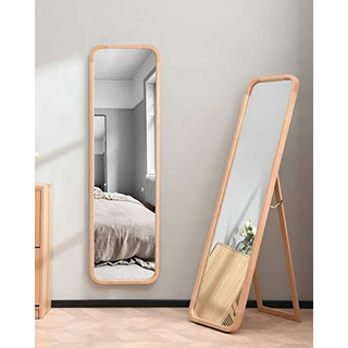 Standing Mirror sudut curve sudah ada penyangga dan bisa tempel dinding multifungsi - cermin aesthetic - cermin rias - kaca berdiri fullbody
