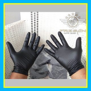 1 biji (BUKAN Sepasang) Sarung Tangan Karet Nitril Nitrile Hitam Non Latex Tanpa Bedak Non Alergi