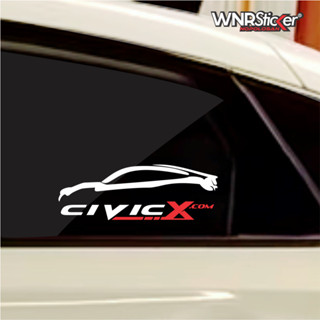 สติกเกอร์ตัดกระจก อุปกรณ์เสริม สําหรับรถยนต์ Honda Civic X