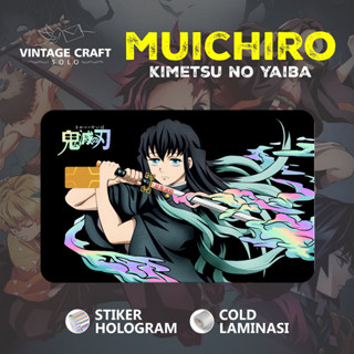 สติกเกอร์การ์ดผิว ATM Muichiro Anime Kimetsu No Yaiba Demon Slayer Hologram