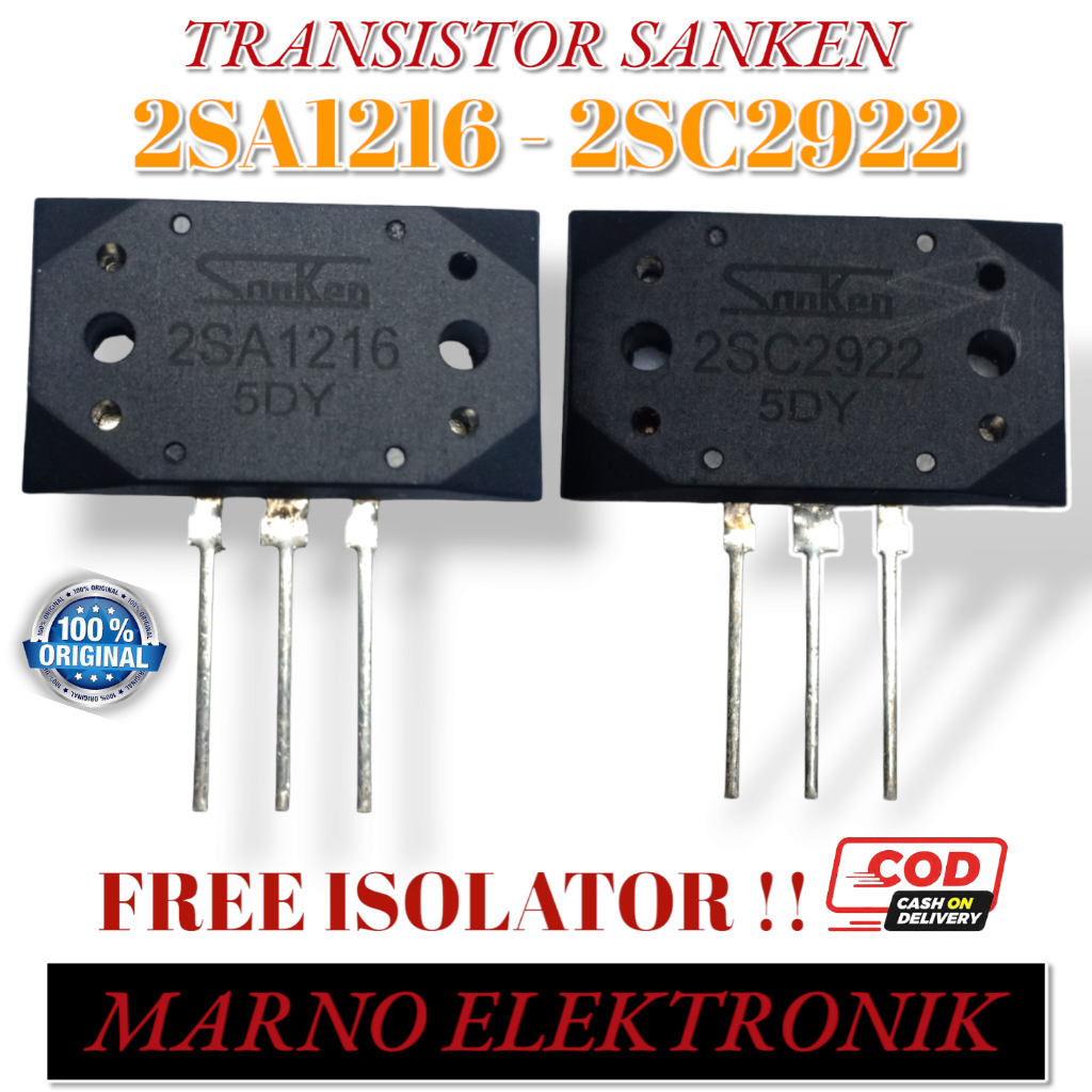 TRANSISTOR SANKEN 5DY 2SC2922 2SA1216 2 SC 2922 SA 1216 (REGULAR)