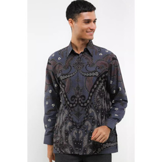 เสื้อเชิ้ตแขนยาว ผ้าฝ้าย พิมพ์ลาย Krisna Batik Charles