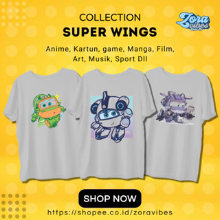 เสื้อยืด ลาย Super WINGS สําหรับเด็ก และผู้ใหญ่