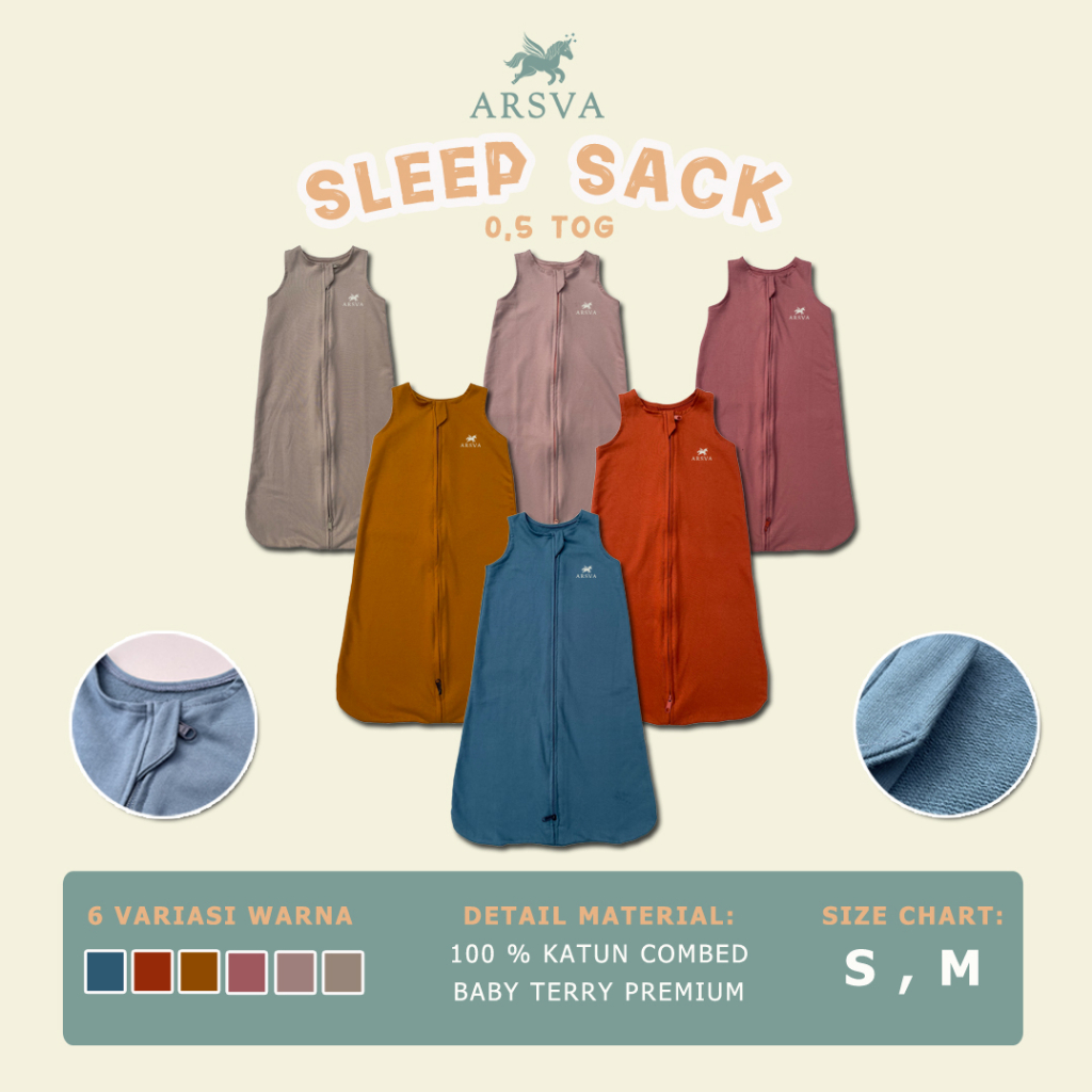 Arsva Sleep Sack Baby Hypoallergenic - ถุงนอนเด็กผิวอ่อนไหวระดับพรีเมียม