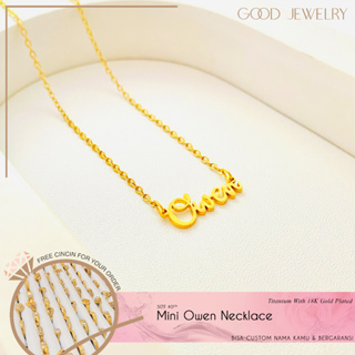 Good Jewelry - สร้อยคอไทเทเนียม ชุบทอง 18K จี้รูปนกฮูก ขนาดเล็ก