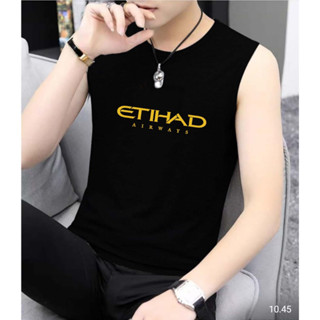 Etihad เสื้อยืดแขนกุด เสื้อกล้าม เสื้อกีฬา เสื้อกล้าม ลําลอง สุดเท่ สําหรับผู้ชาย และผู้ใหญ่ ใส่เข้ายิม เข้ายิม