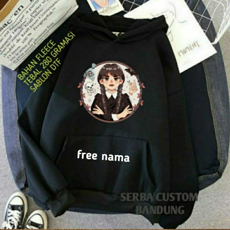 Scared Wednesday Kids Hoodie Jumper