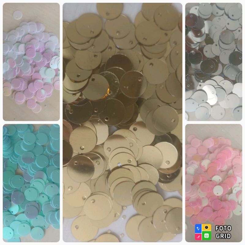 8/10/13/20ML DOLLAR/KOIN/SEQUIN SEQUINS GOLD @ 10GRAM (DK 80)