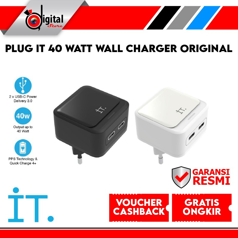 Plug IT 40 Watt Wall Charger ORIGINAL - Charger IT Plug 40W