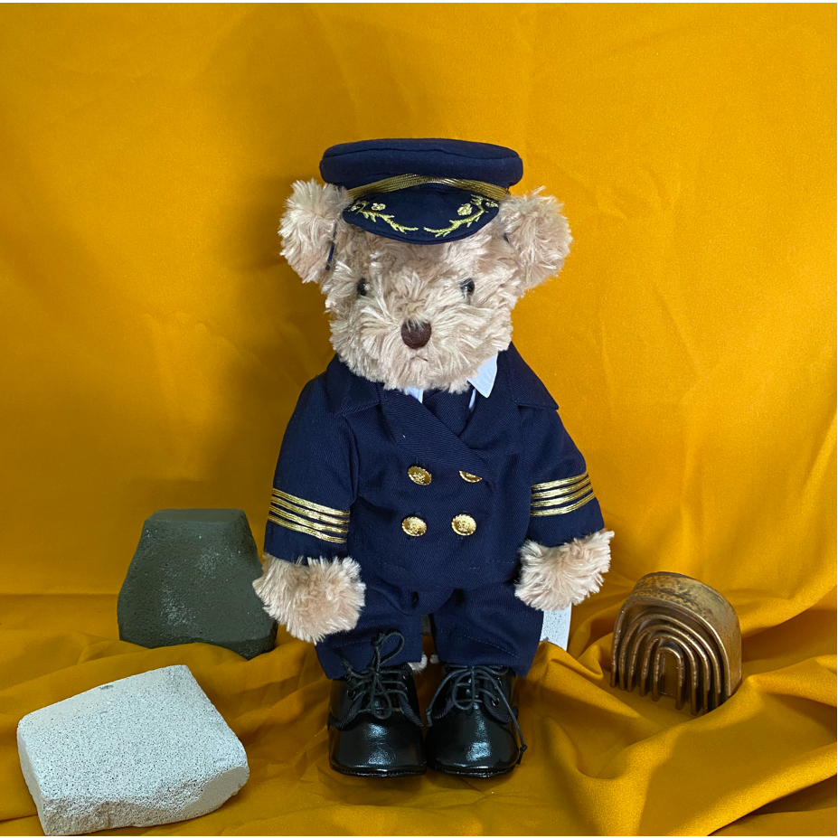 Teddy HOUSE - TOM BEAR ข้อต่อตุ๊กตาหมี สีเบจ 12 นิ้ว - ชุดลูกโป่ง - [พรีเลิฟ] ของแท้