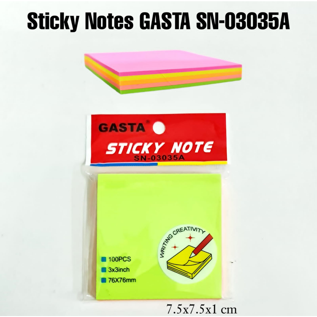 MJ Stick Note 3x3/100 5 สี Rainbow/Sticky Note/Notes Stick