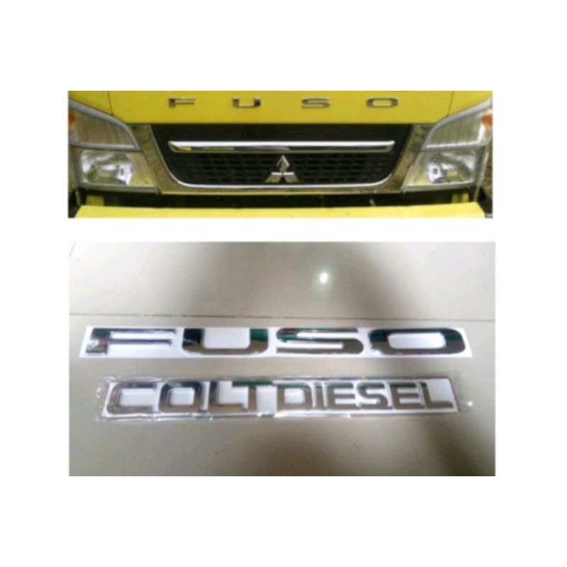 MERAH FUSO Colt ดีเซล Chrome / Fuso chrome / Fuso red Logo Emblem