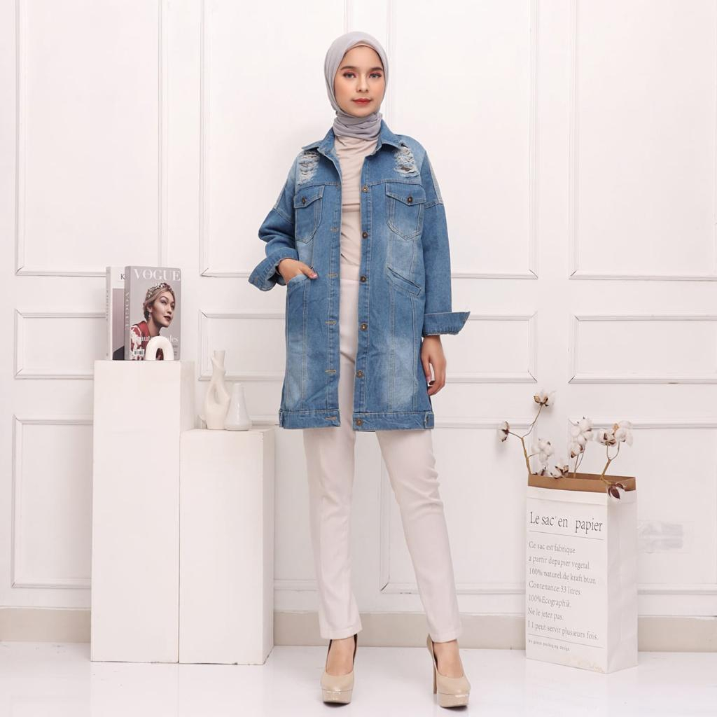 [Basica Moda] 8858 เสื้อแจ็คเก็ตยาวผู้หญิง Jenny Jeans