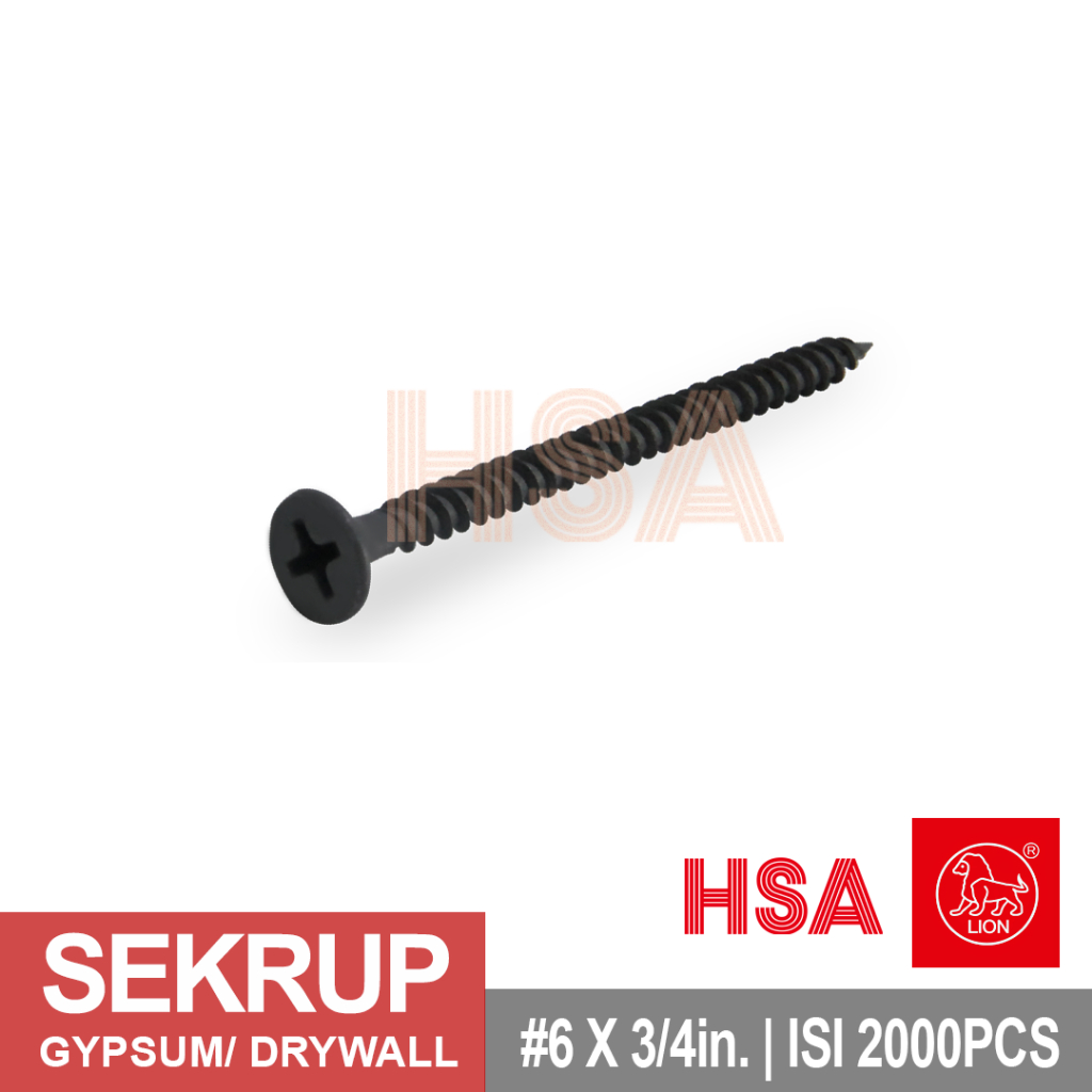 GYPSUM SCREW / DRYWALL SCREW LION 6 X 3/4 | คอนเทนติส 2000/KTK
