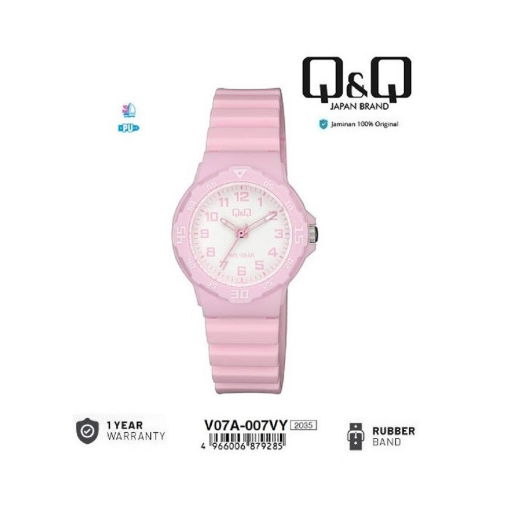 Q&Q QNQ QQ V07 V07A V07A-007VY ANALOG WATCH RUBBER BAND ผู้หญิง / CHILDRENS WATCH RUBBER STRAP