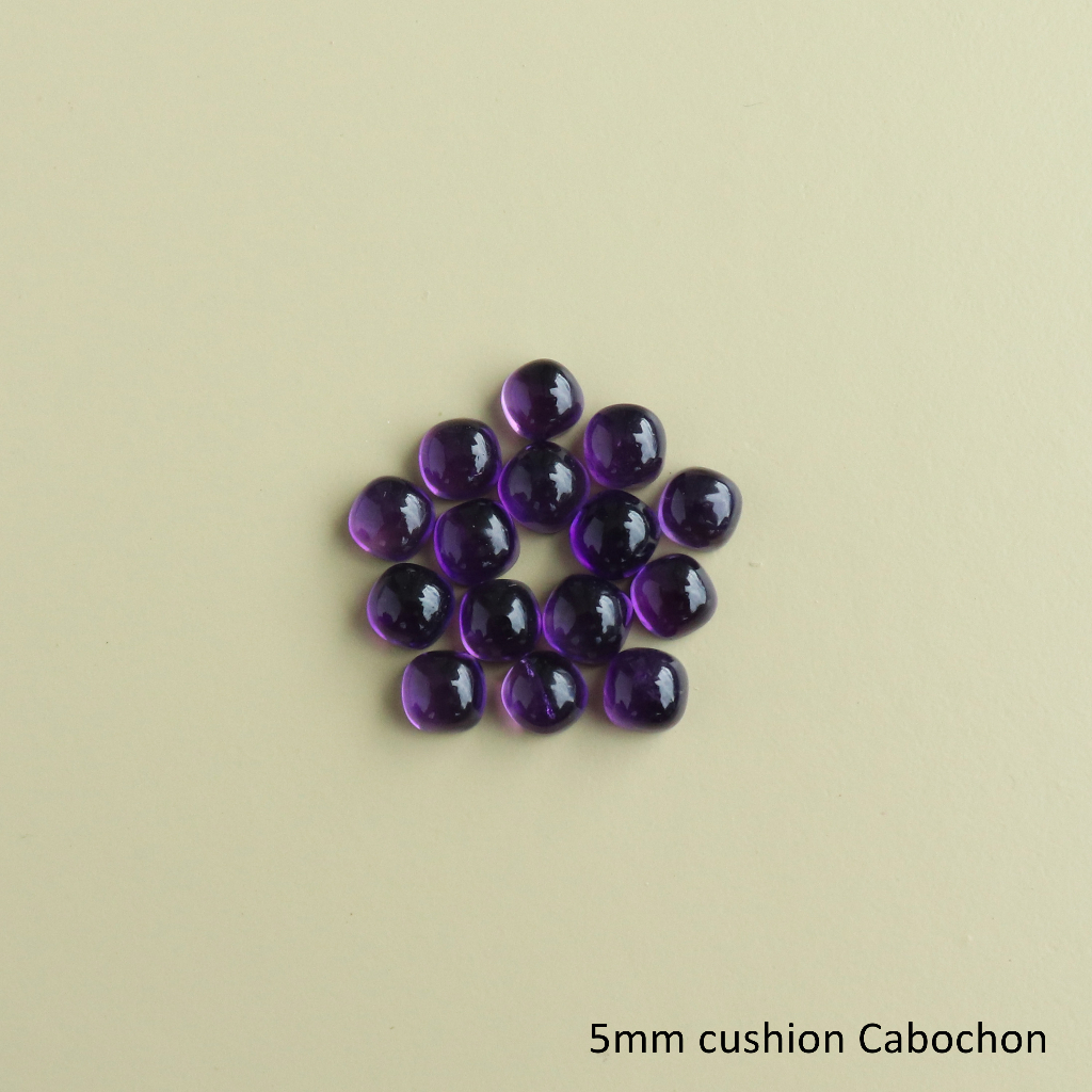 AMETHETIC GEM ของแท้ ขนาด 5 มม. SMOOTH CUSHION | NATURAL AMETHYST 5 มม. CUSHION SMOOTH | NATURAL AME
