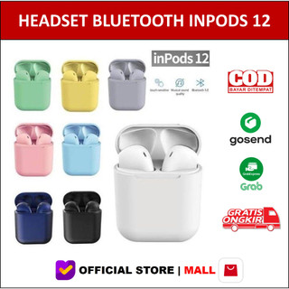 Headset Bluetooth Earphone Inpods i12 Inpod Macaron 12 Wireless TWS Earbuds Headphone Bluetooth 5.0