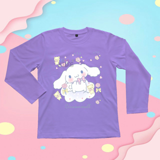 เสื้อยืดแขนยาว พิมพ์ลายตัวอักษร CINNAMOROLL สําหรับเด็ก