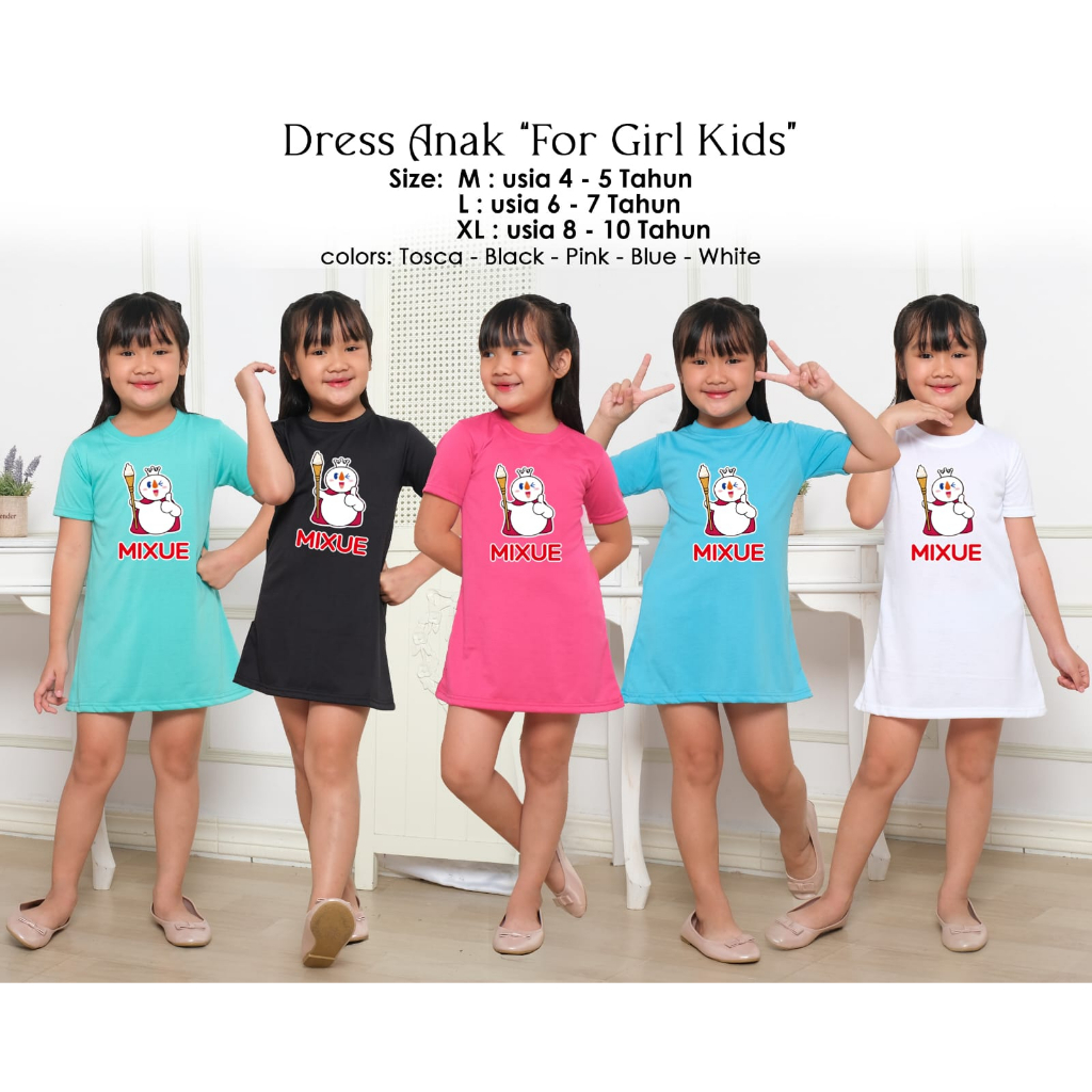 ชุดเดรสเด็กผู้หญิงสําหรับเด็กผู้หญิง Mixue Top M,L,XL