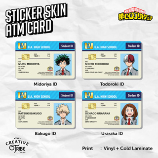 สติกเกอร์ไวนิล ลายอนิเมะ My Hero Academia ATM Debit Credit Emoney Flazz สําหรับติดตกแต่ง