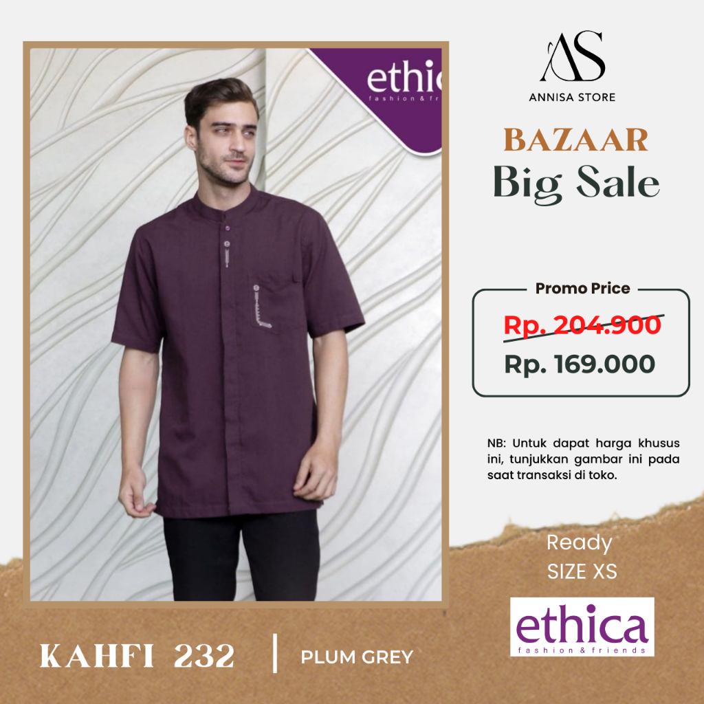 KATUN WHOLESALE CENTER สําหรับแบรนด์ท็อปส์ซูผู้ชาย ETHICA KAHFI 232 PLUM GREY / เสื้อผ้าแบรนด์ ETHIC