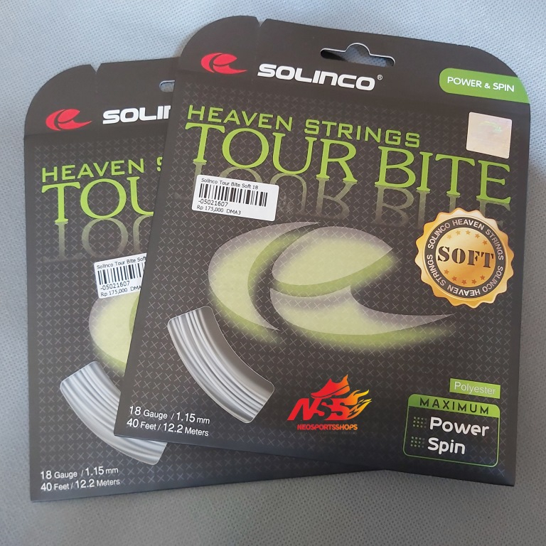 สายไม้เทนนิส Solinco Tour Bite Soft Power Spin ดั้งเดิม