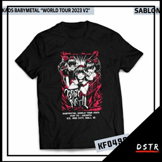 Babymetal World Tour เสื้อยืดแขนสั้น สีดํา KF0499 2023