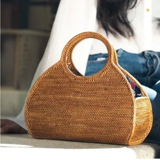 Ate BAG | กระเป๋าโท้ท | กระเป๋าสะพายไหล่ แฟชั่นสําหรับผู้หญิง | กระเป๋าหวายบาหลี | กระเป๋าปาร์ตี้ | แฮนด์เมด