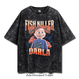 เสื้อยืดโอเวอร์ไซซ์ ลาย Darla สไตล์วินเทจ