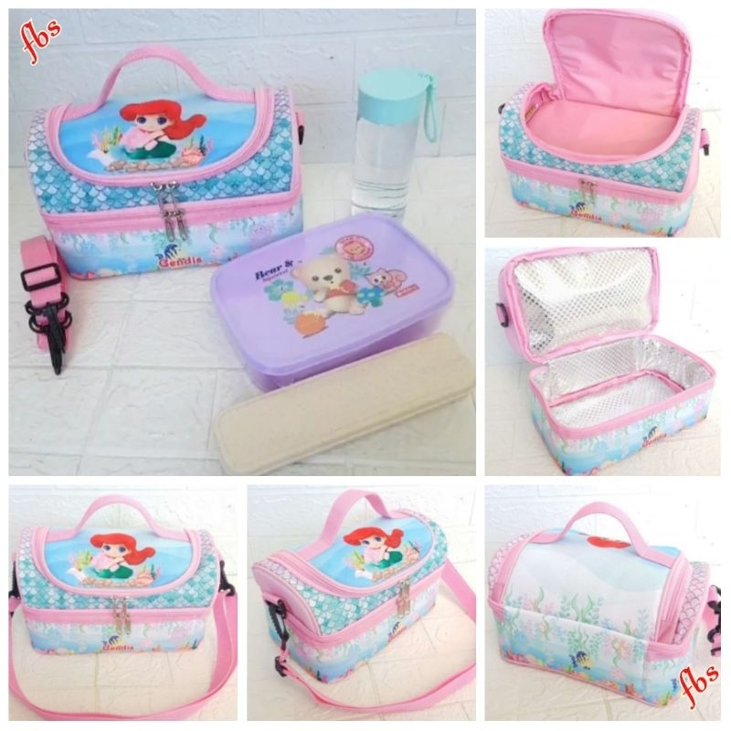 DOUBLE DECKER LUNCH BAG Character LUNCH Box BAG STACKING LUNCH BAG