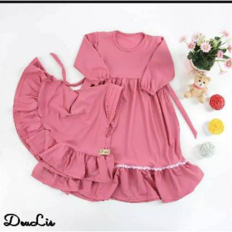 CHILDRENS SYARI GAMIS SET. CHILDRENS HIJAB SET// CHILDRENS HIJAB SET.