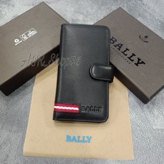 กระเป๋าสตางค์หนัง ใส่บัตรได้ คุณภาพดี ลายโลโก้ Bally สีแดง สีขาว