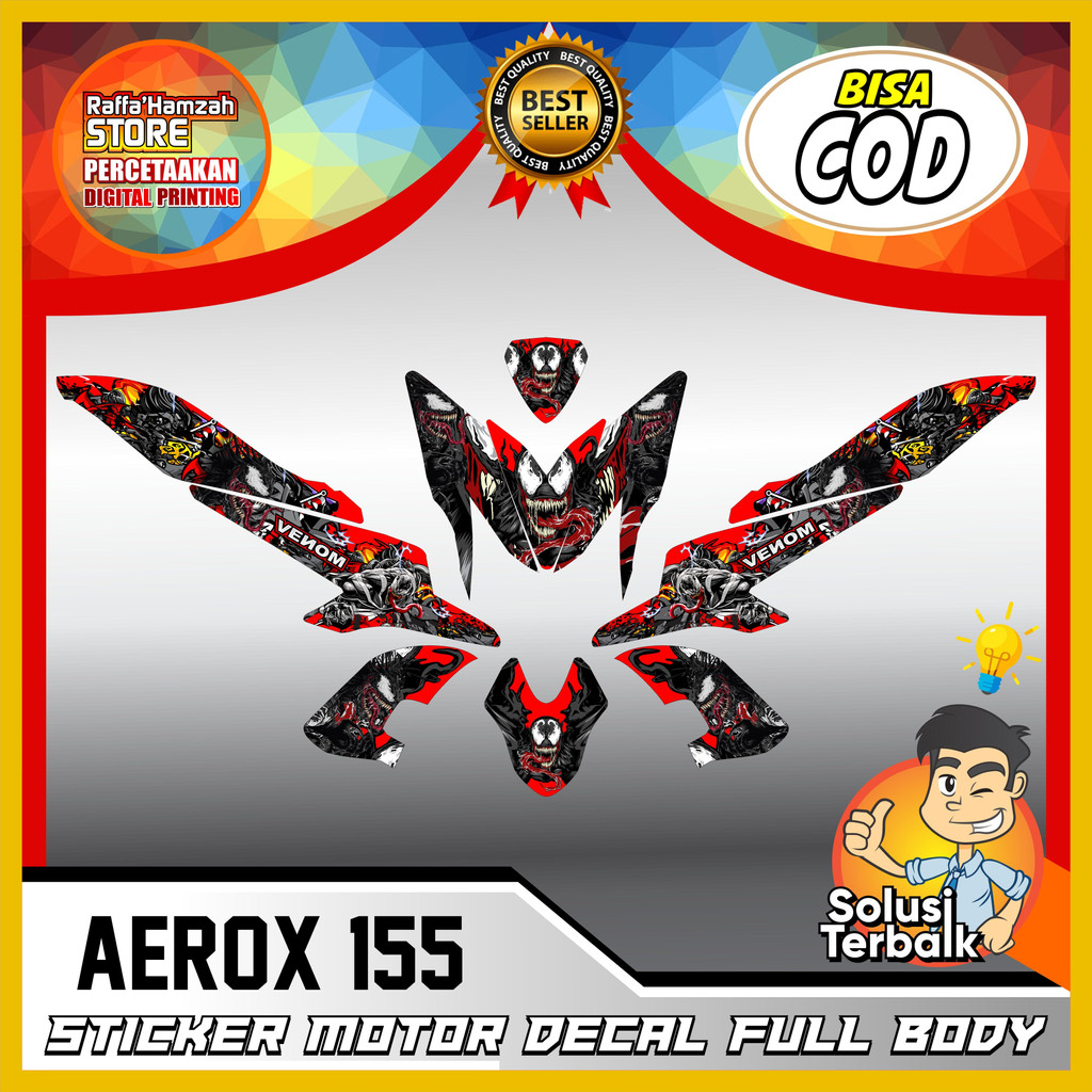 Decal Aerox 155 เก่า Full Body สติกเกอร์ Aerox 155 Old Cool Striping Aerox 155 เก่า Variation Decal 