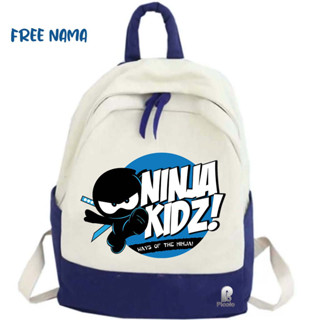 Ninja KIDZ UNISEX กระเป๋าเป้สะพายหลัง กระเป๋านักเรียน ลายตัวละคร (ฟรีชื่อ)