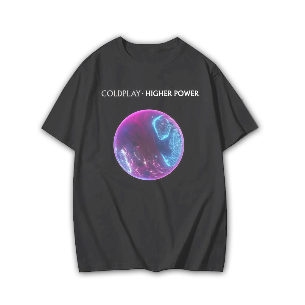 Hitam เสื้อยืดวงพลังสูง Black Coldplay