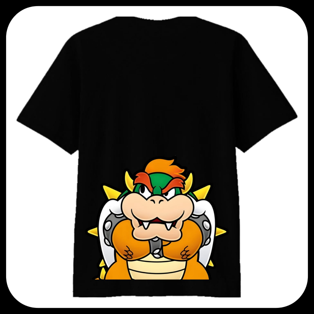 เสื้อยืด Super Mario Browser สําหรับเด็ก ผู้ใหญ่ ผ้าฝ้ายขนาดใหญ่ 30s
