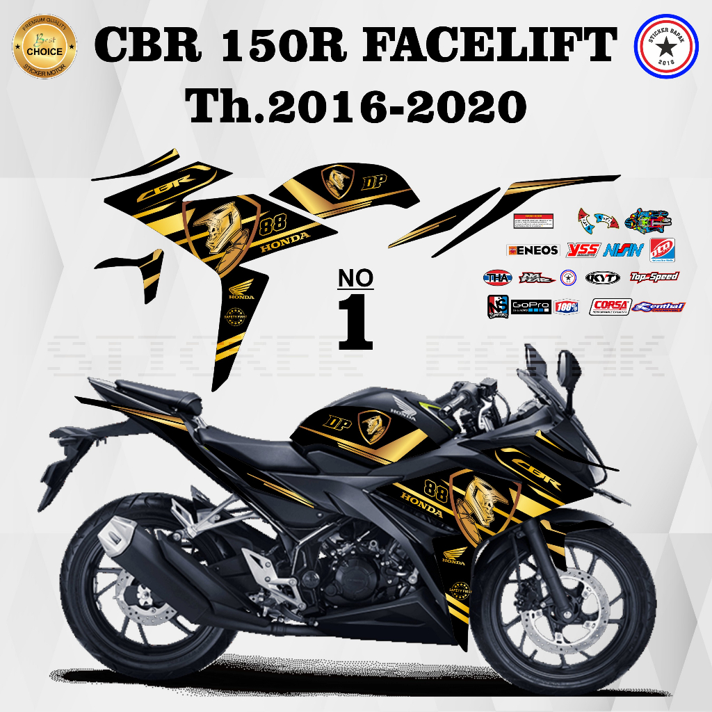 รูปลอก Striping CBR150R Facelift 2016-2020 Supermoto Variation สติ๊กเกอร์ ล้าน CBR สติ๊กเกอร์