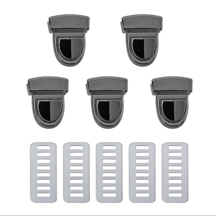 60 ชุดสีดํา NICKEL K106 TIN LOCK BUCKLE BAG WALLET