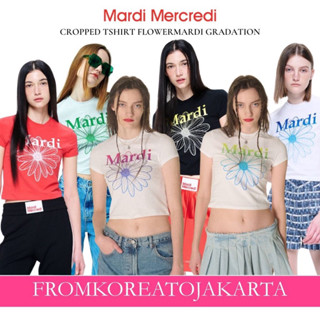 เสื้อยืด พิมพ์ลายดอกไม้ Mardi MERCREDI CROP