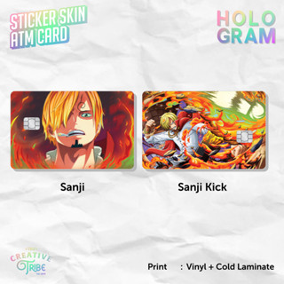 Sanji HOLOGRAM สติกเกอร์การ์ดผิว - Vinyl ATM Debit Credit Emoney Flazz One Piece Sticker