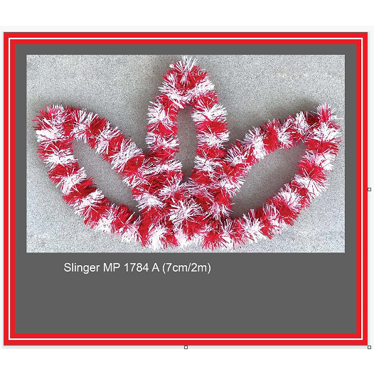 MERAH YU YI PREMIUM Quality Red and White Slinger 1784 A (7cm/2m) / ตกแต่ง 17 สิงหาคม / วันประกาศอิส