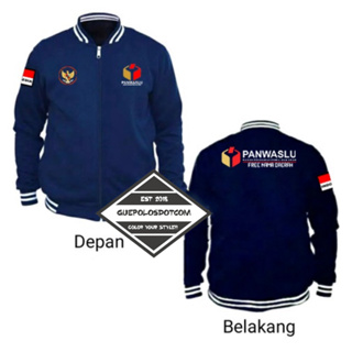 เสื้อแจ็กเก็ตเบสบอล แต่งซิป รุ่น 19 Panwaslu - Election Supervisory Agency - Election VARSITY - Regional CUSTOM - Gueplaindotcom