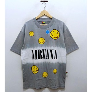 เสื้อยืด ลาย Nirvana Smile the spirit สีมัดย้อม สไตล์วินเทจ