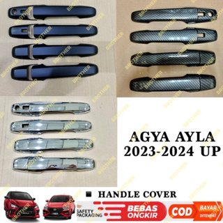 ฝาครอบมือจับ Agya Ayla 2023 2024 Up GR SPORT สีดํา + โครเมี่ยม + คาร์บอน