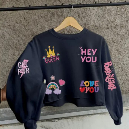 เสื้อสเวตเตอร์ครอปเด็ก BABY GIRL จาก BABYTERRY MATERIAL