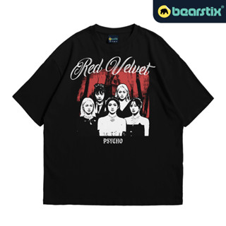 Bearstix - เสื้อยืด โอเวอร์ไซซ์ ผ้ากํามะหยี่ สีแดง Kaos Psycho - Baju Irene - Kpop Streetwear