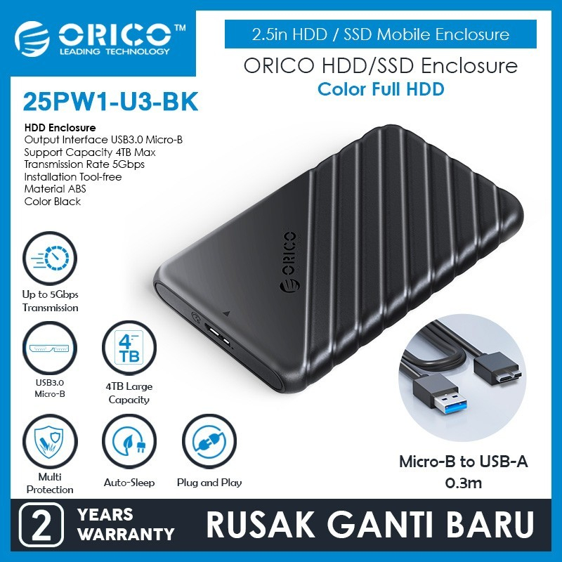 Orico ฮาร์ดดิสก์ภายนอก SSD 25PW1-U3 2.5 USB 3.0 แบบพกพา