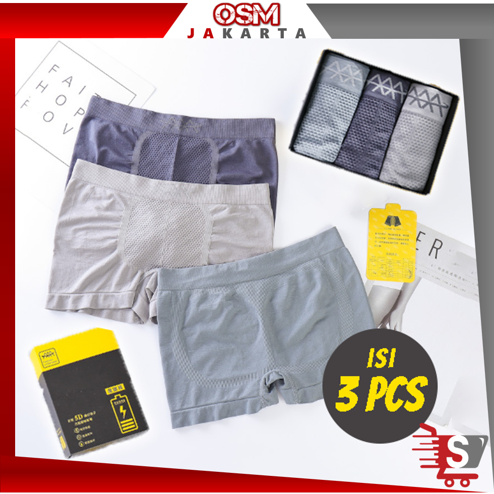 OSM JKT C5835 ชุดชั้นในชาย 3 ชิ้นสีสุ่ม/ชุดชั้นในชายไม่มีรอยต่อ/นําเข้านักมวยชาย/Underware Man