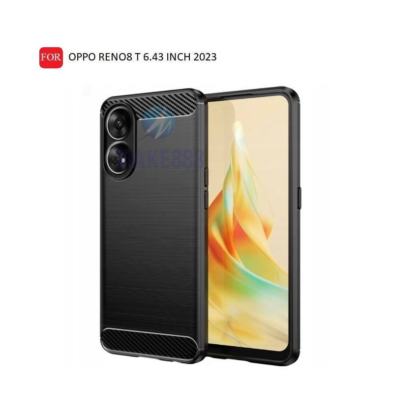 เคสคาร์บอนไฟเบอร์ Ipaky OPPO RENO8 T 4G / RENO 8T 4G 6.43 INCH 2023 Softcase TPU BLACK